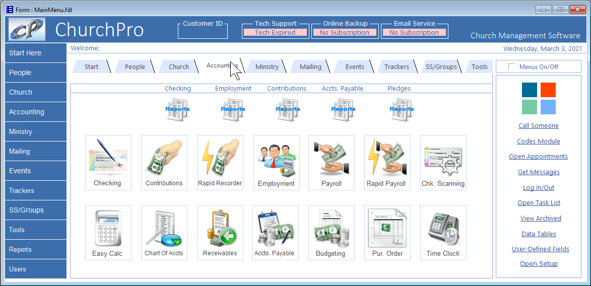 ChurchPro - Accounting Modules